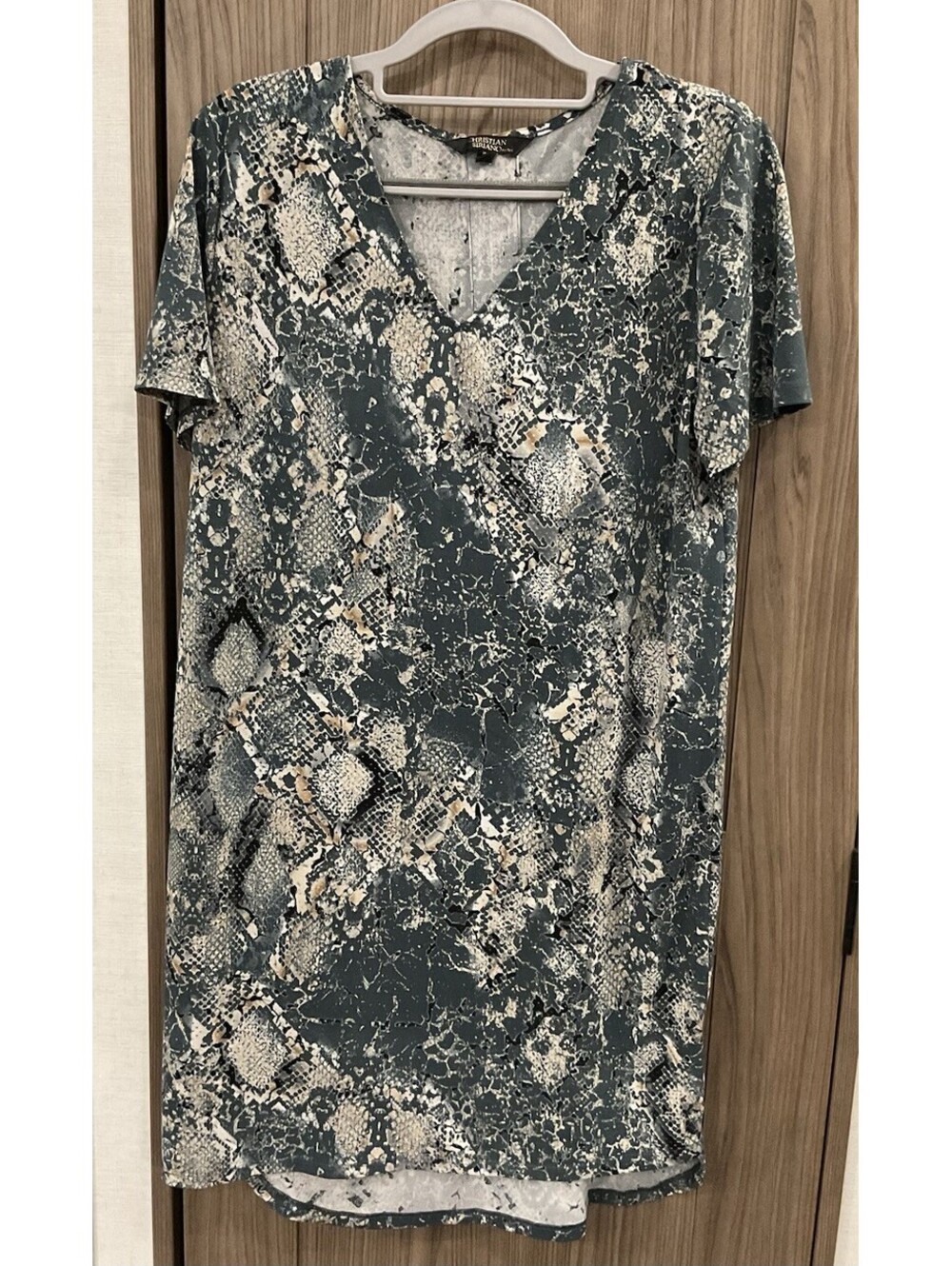 Christian Siriano New York Womens V Neck Short Sleeve Dress Size M